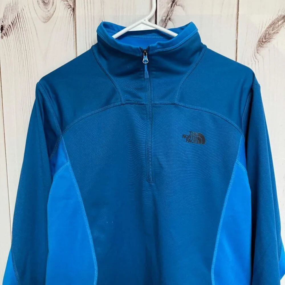 The‎ North Face 1/4-Zip Pullover Men’s Medium Blue Two-Tone EUC
